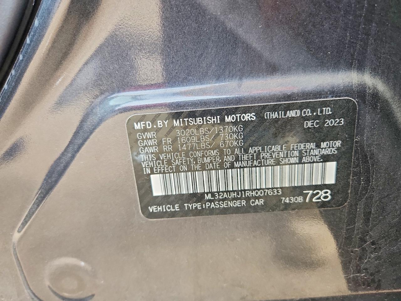 2024 MITSUBISHI MIRAGE