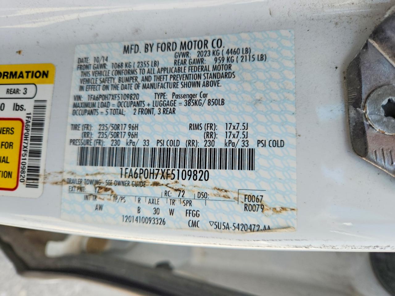 2015 FORD FUSION