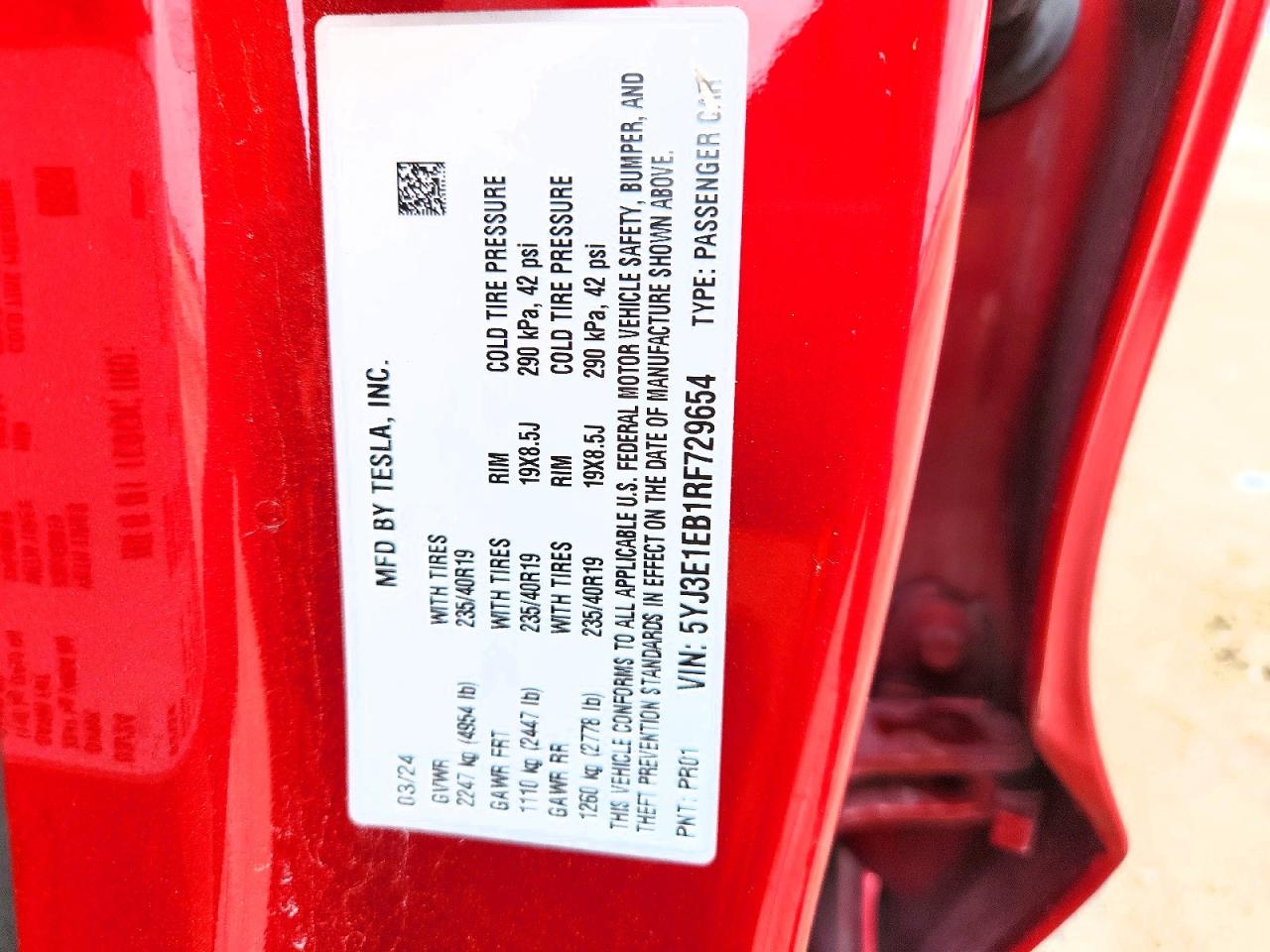 2024 TESLA MODEL 3