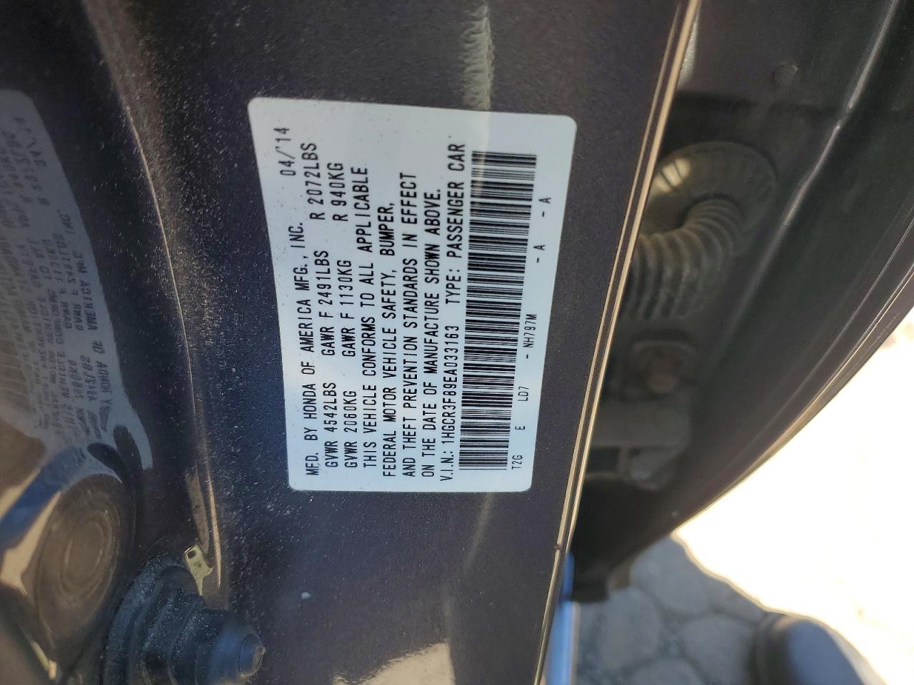 2014 HONDA ACCORD