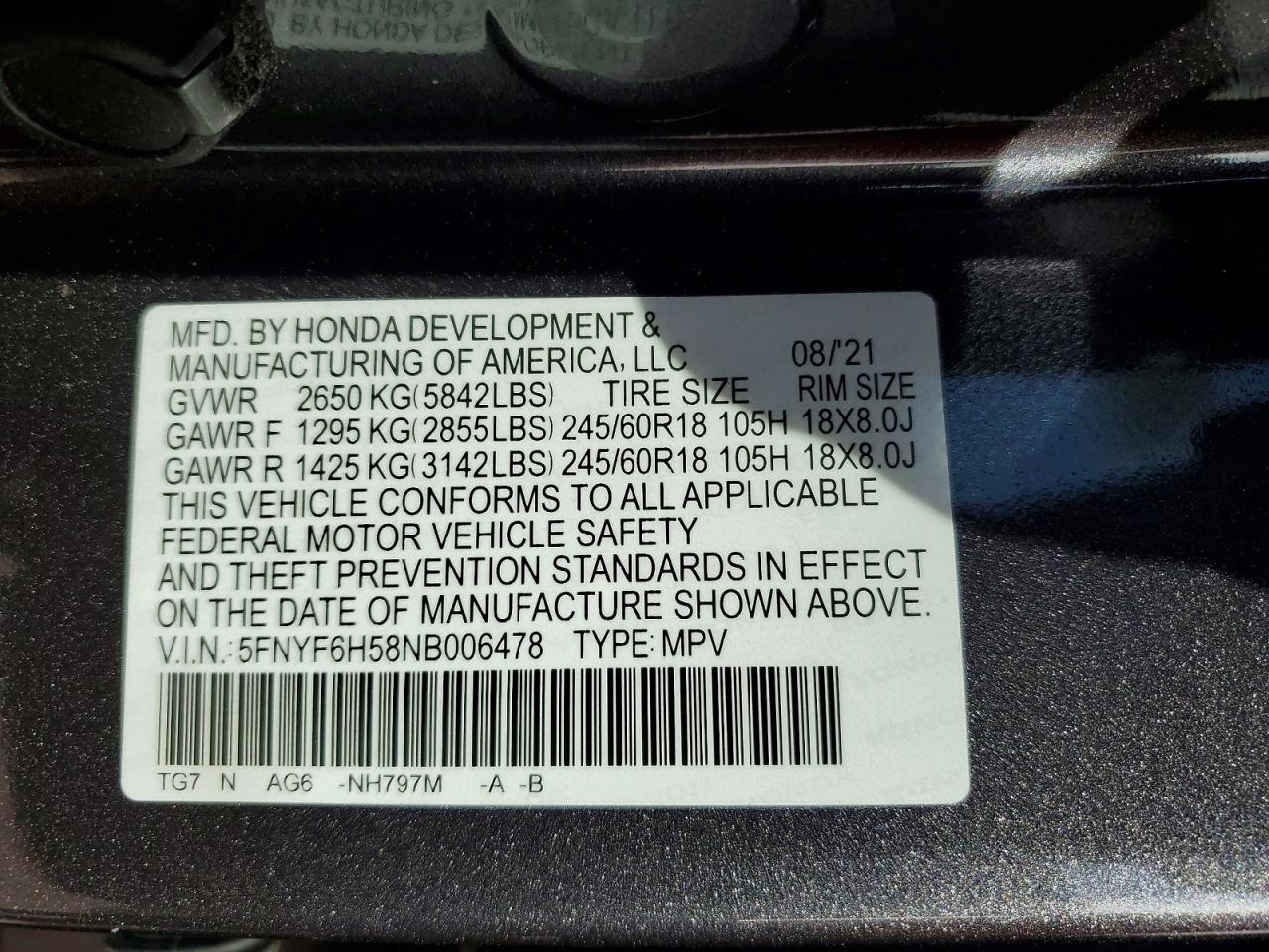 2022 HONDA PILOT