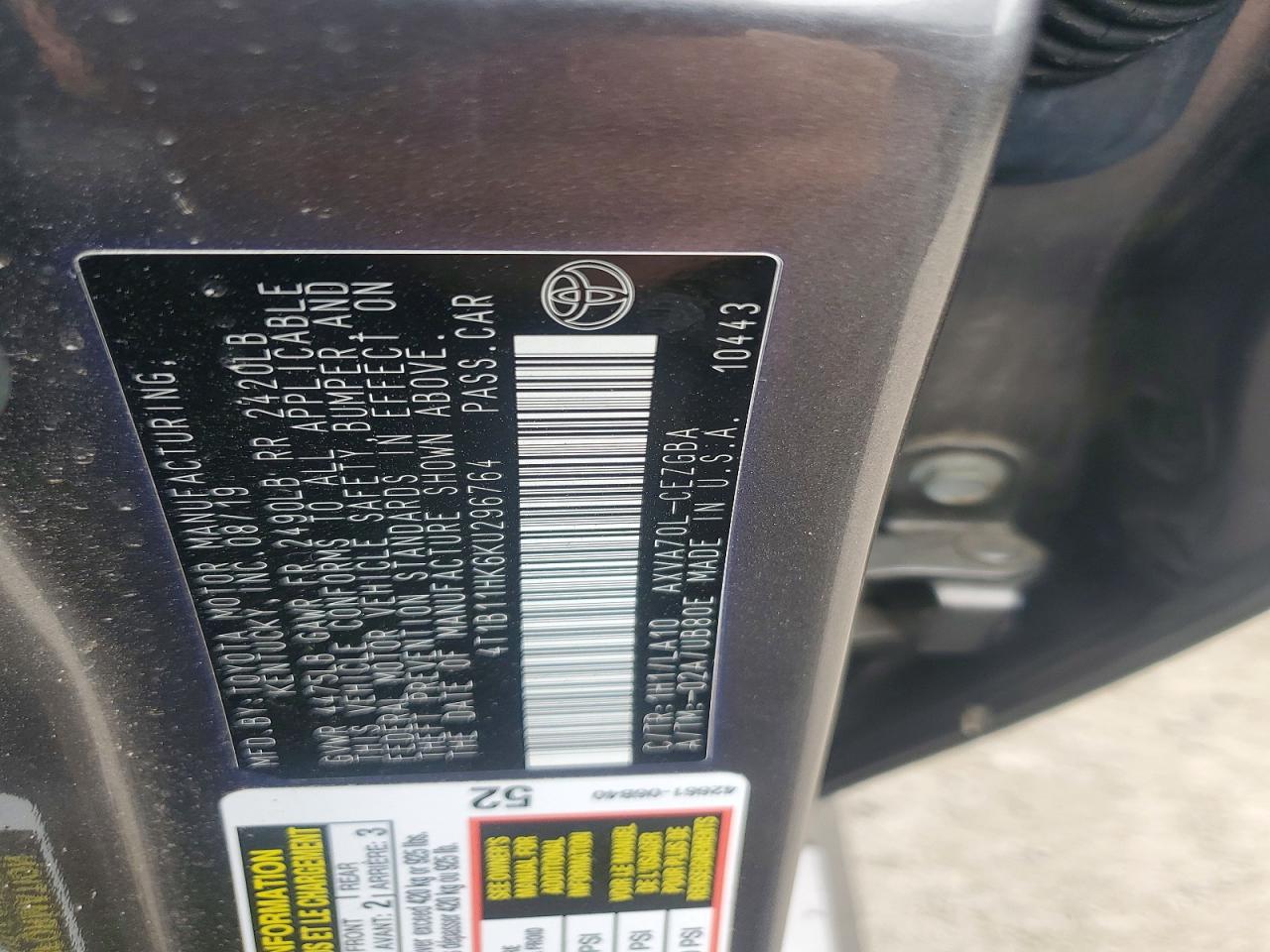 2019 TOYOTA CAMRY