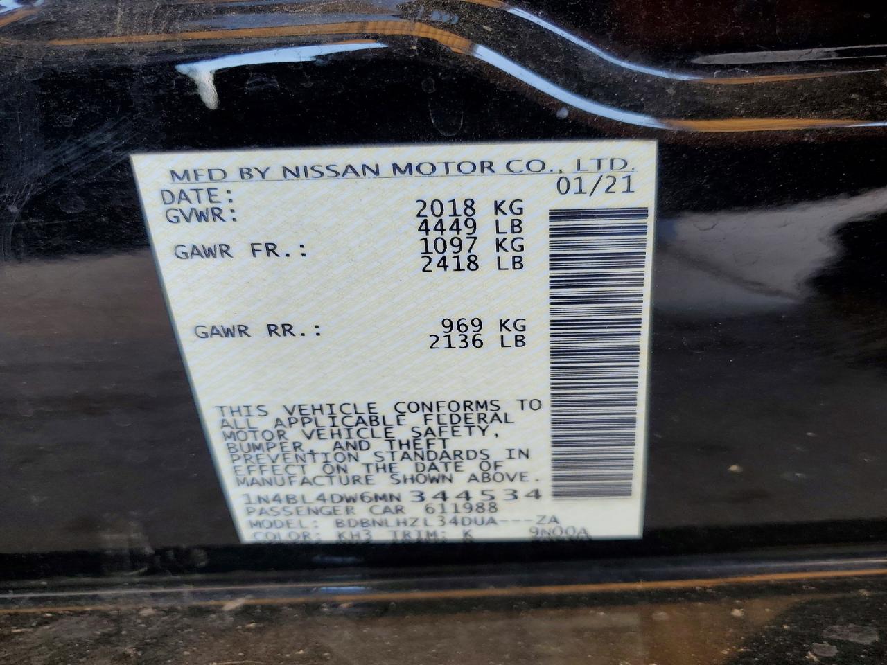 2021 NISSAN ALTIMA
