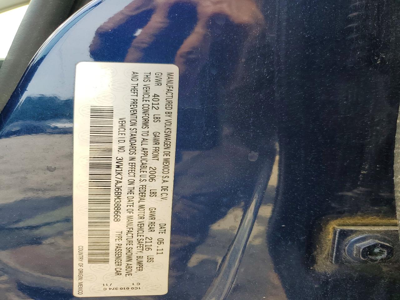 2011 VOLKSWAGEN JETTA