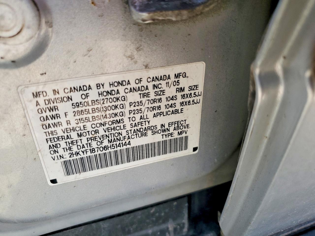 2006 HONDA PILOT