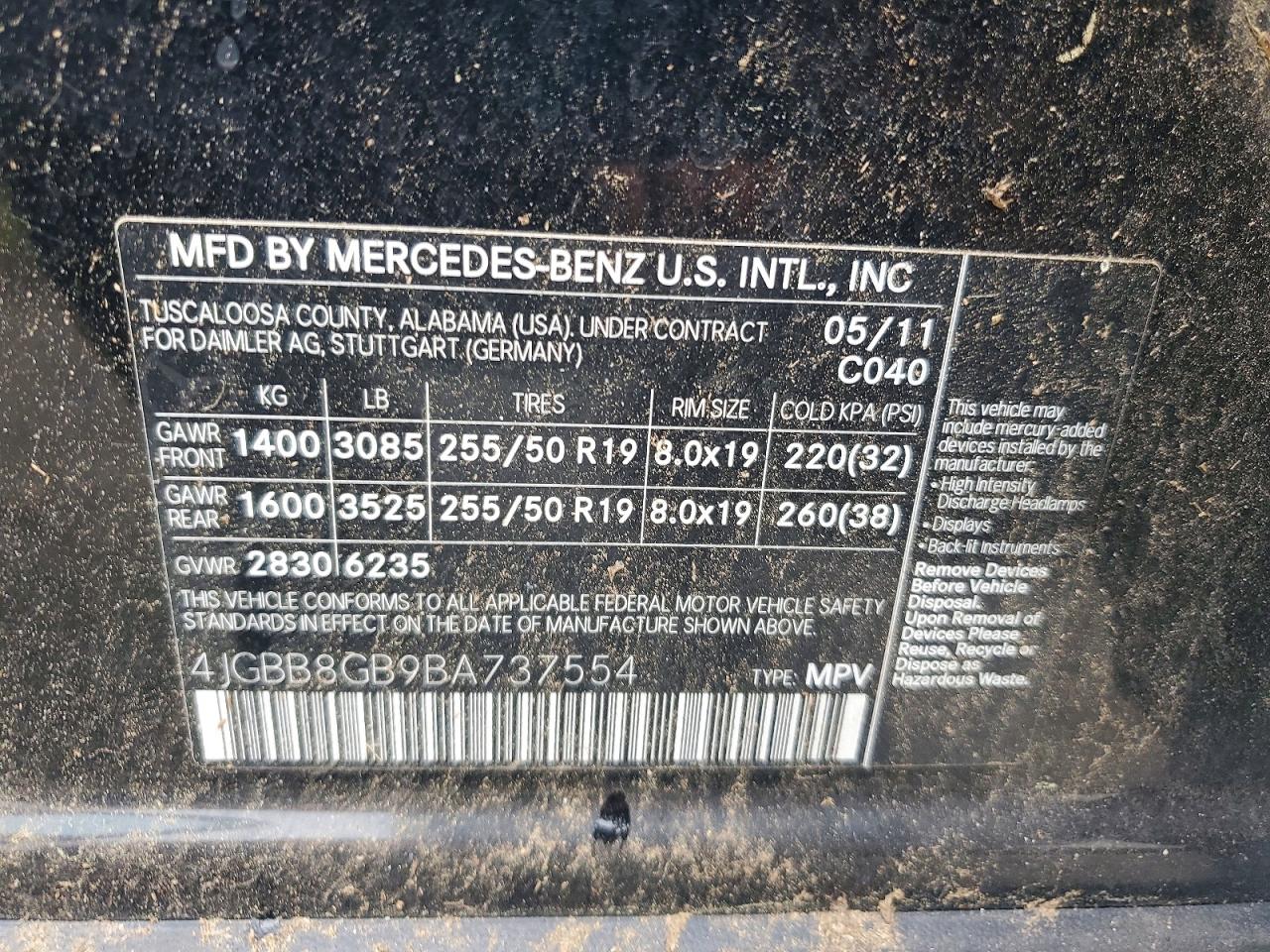 2011 MERCEDES-BENZ M-CLASS
