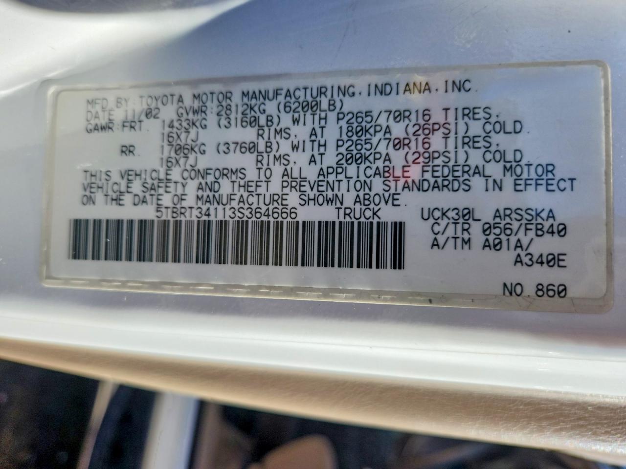 2003 TOYOTA TUNDRA