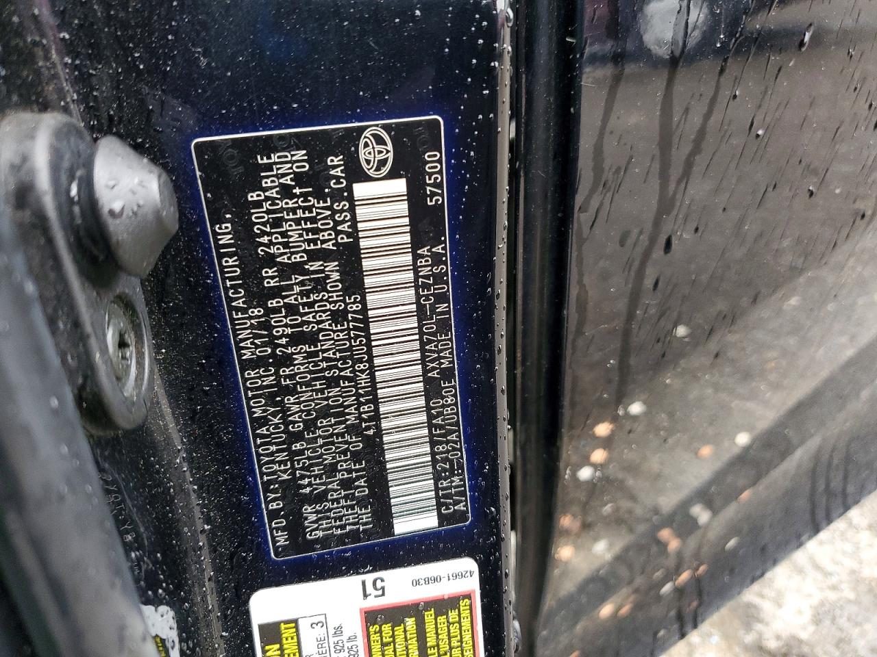 2018 TOYOTA CAMRY