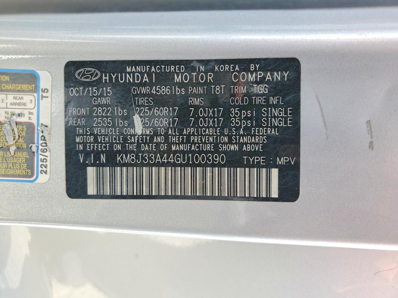 2016 HYUNDAI TUCSON