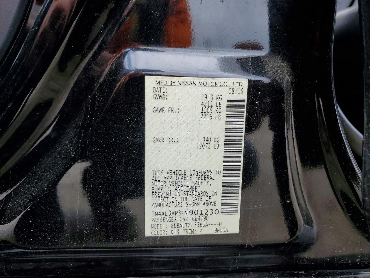 2015 NISSAN ALTIMA