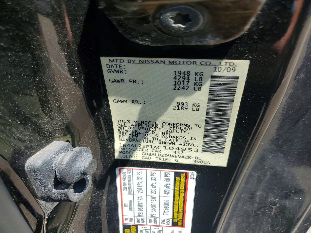 2010 NISSAN ALTIMA
