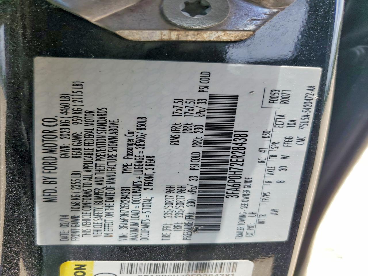 2014 FORD FUSION