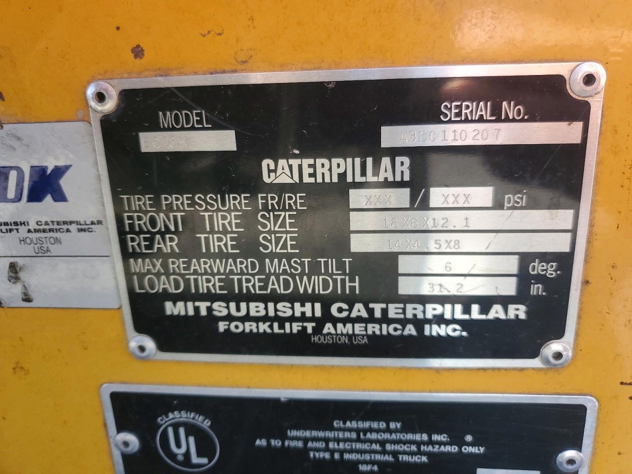 2001 CATERILLAR forklift