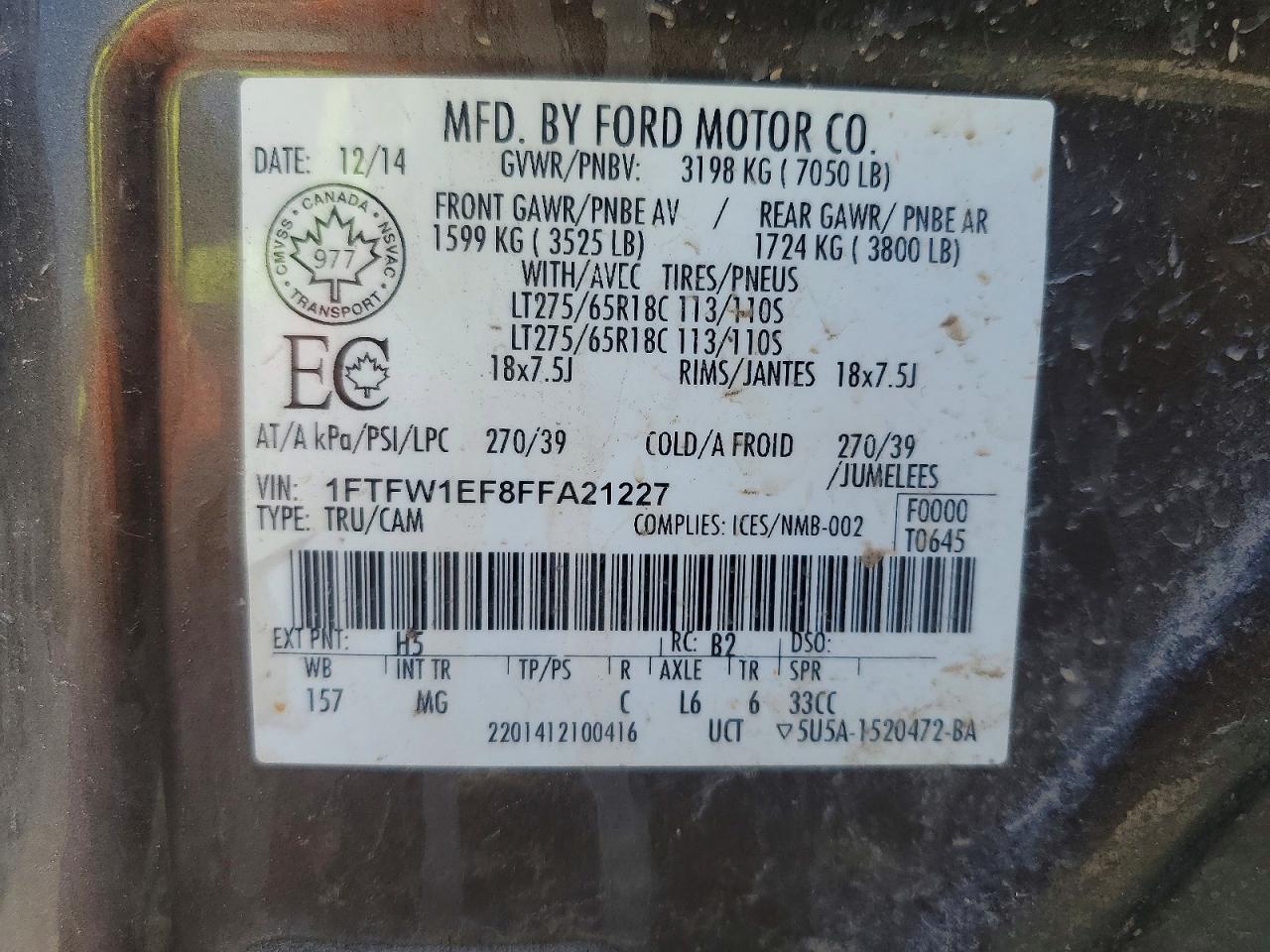 2015 FORD F150