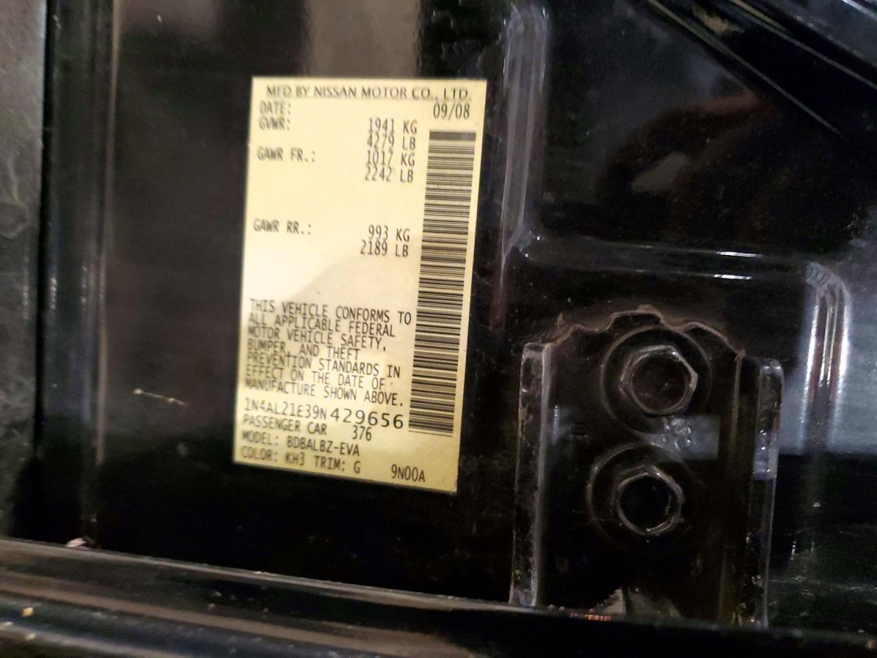 2009 NISSAN ALTIMA