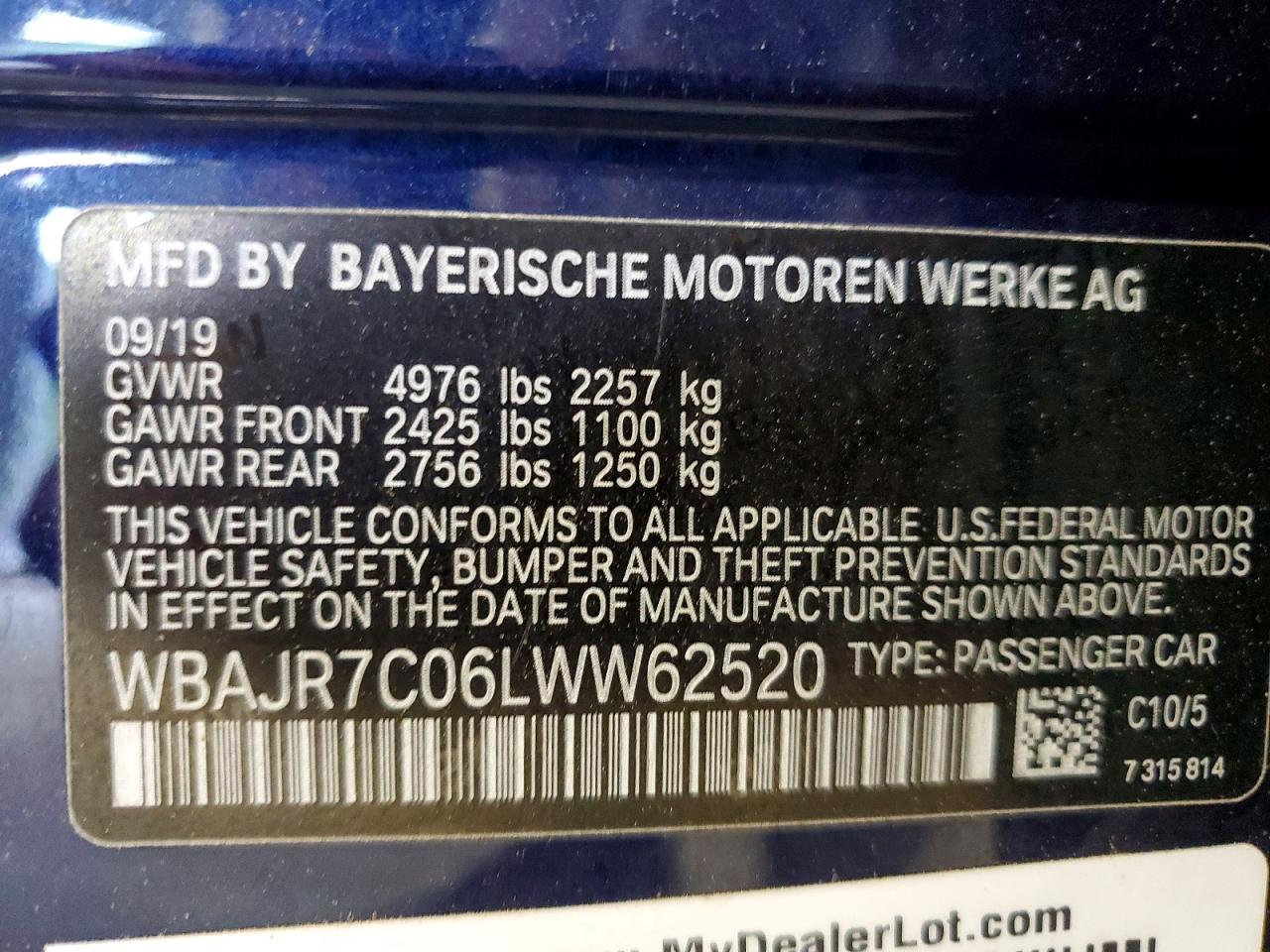 2020 BMW 5 SERIES