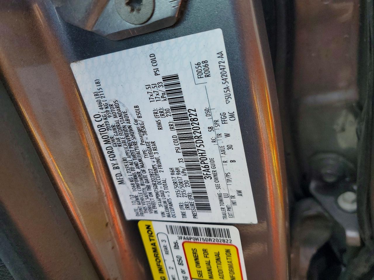 2013 FORD FUSION