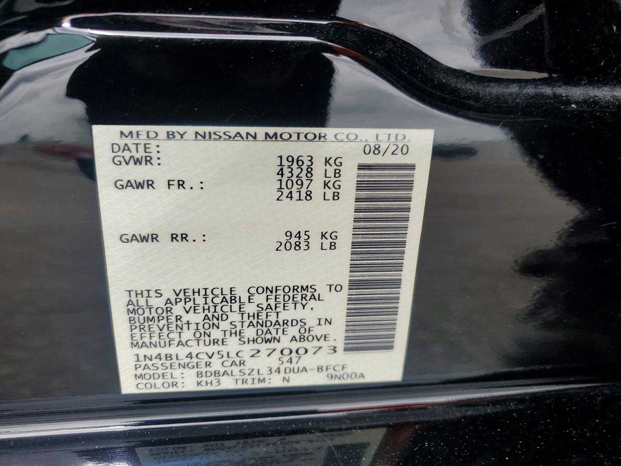 2020 NISSAN ALTIMA
