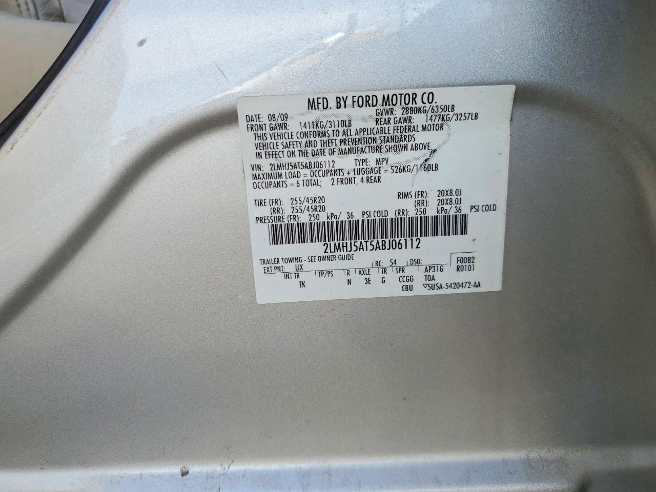 2010 LINCOLN MKT