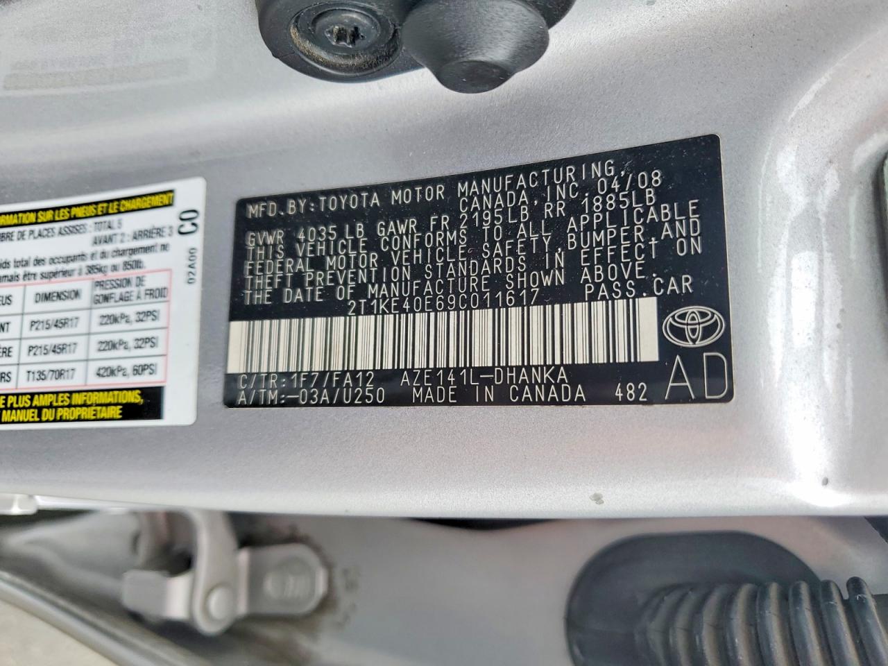 2009 TOYOTA MATRIX