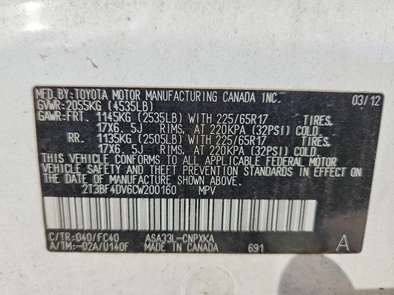 2012 TOYOTA RAV4