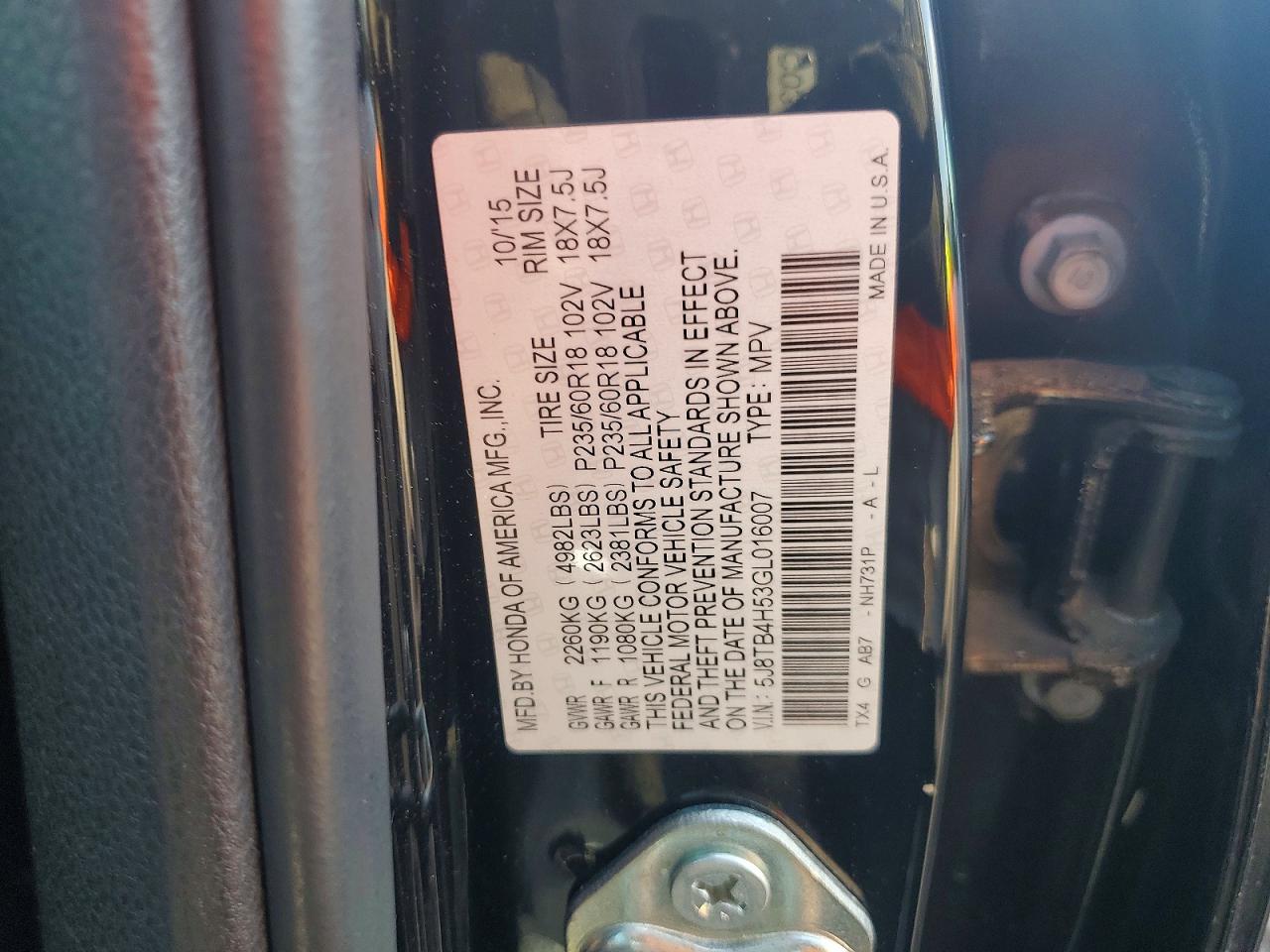 2016 ACURA RDX