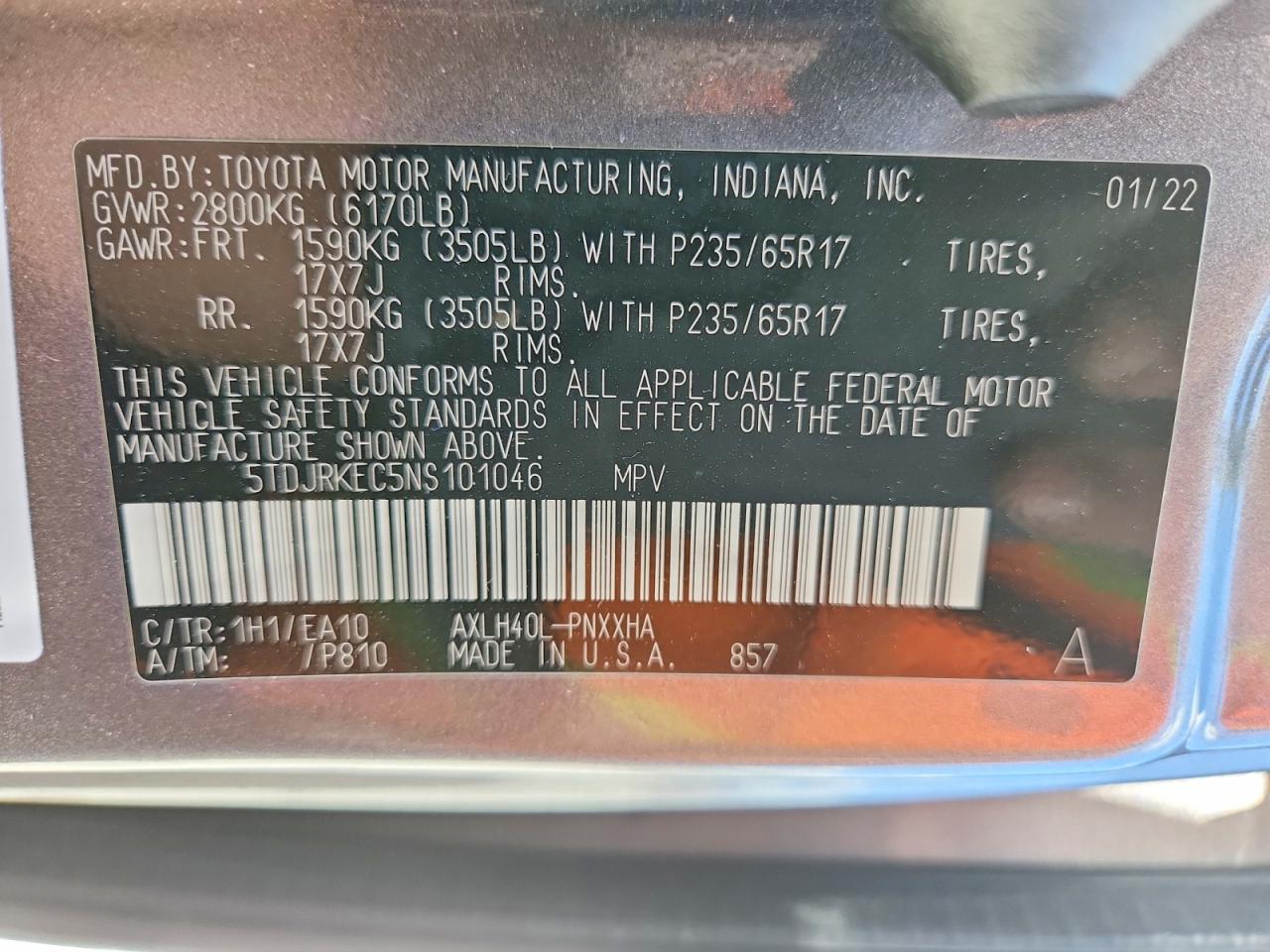 2022 TOYOTA SIENNA