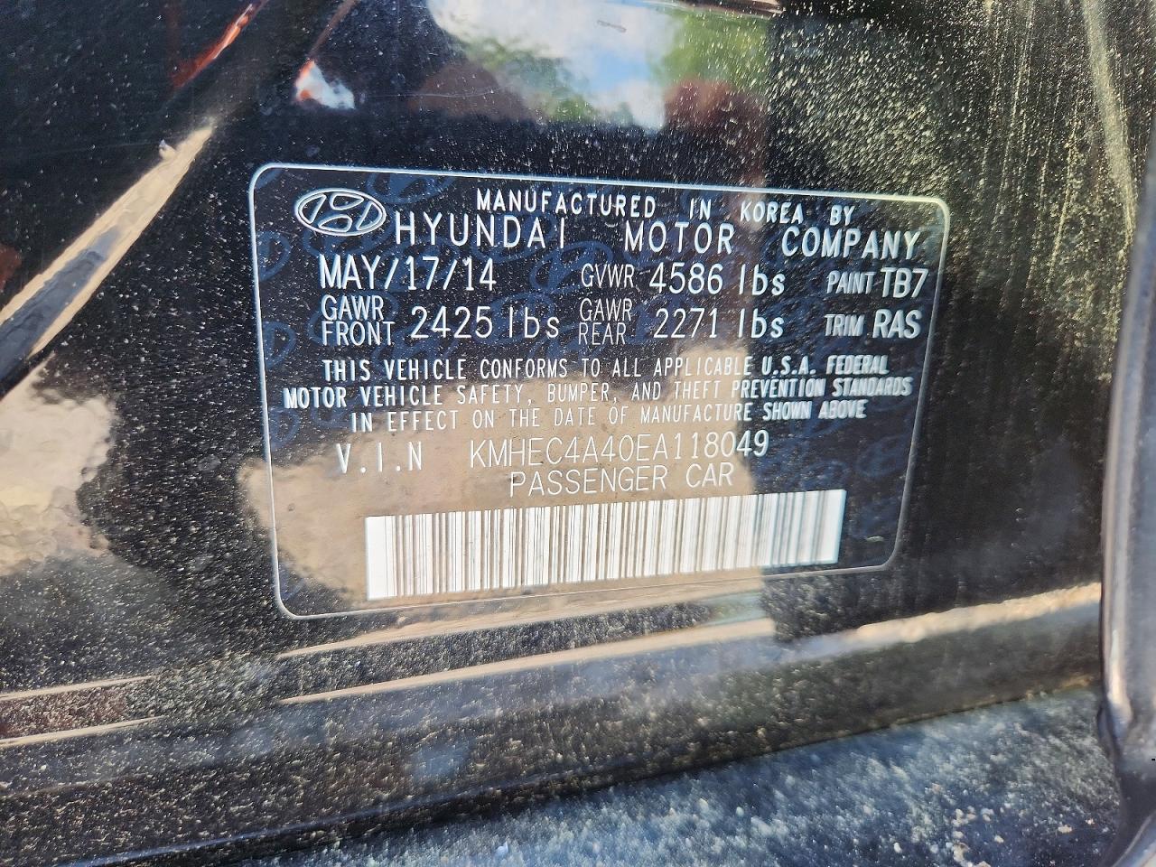 2014 HYUNDAI SONATA