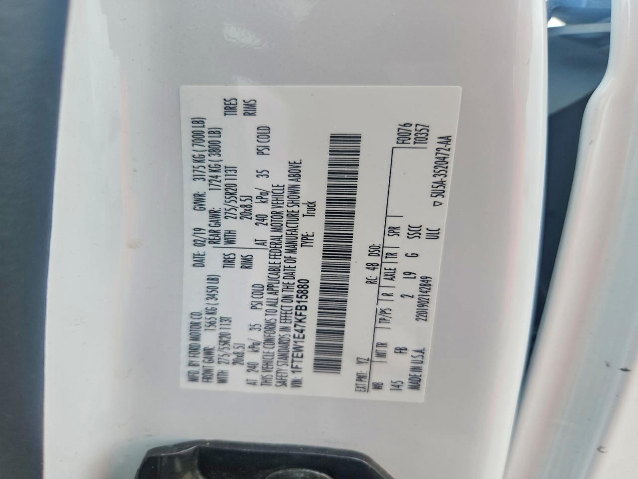 2019 FORD F150