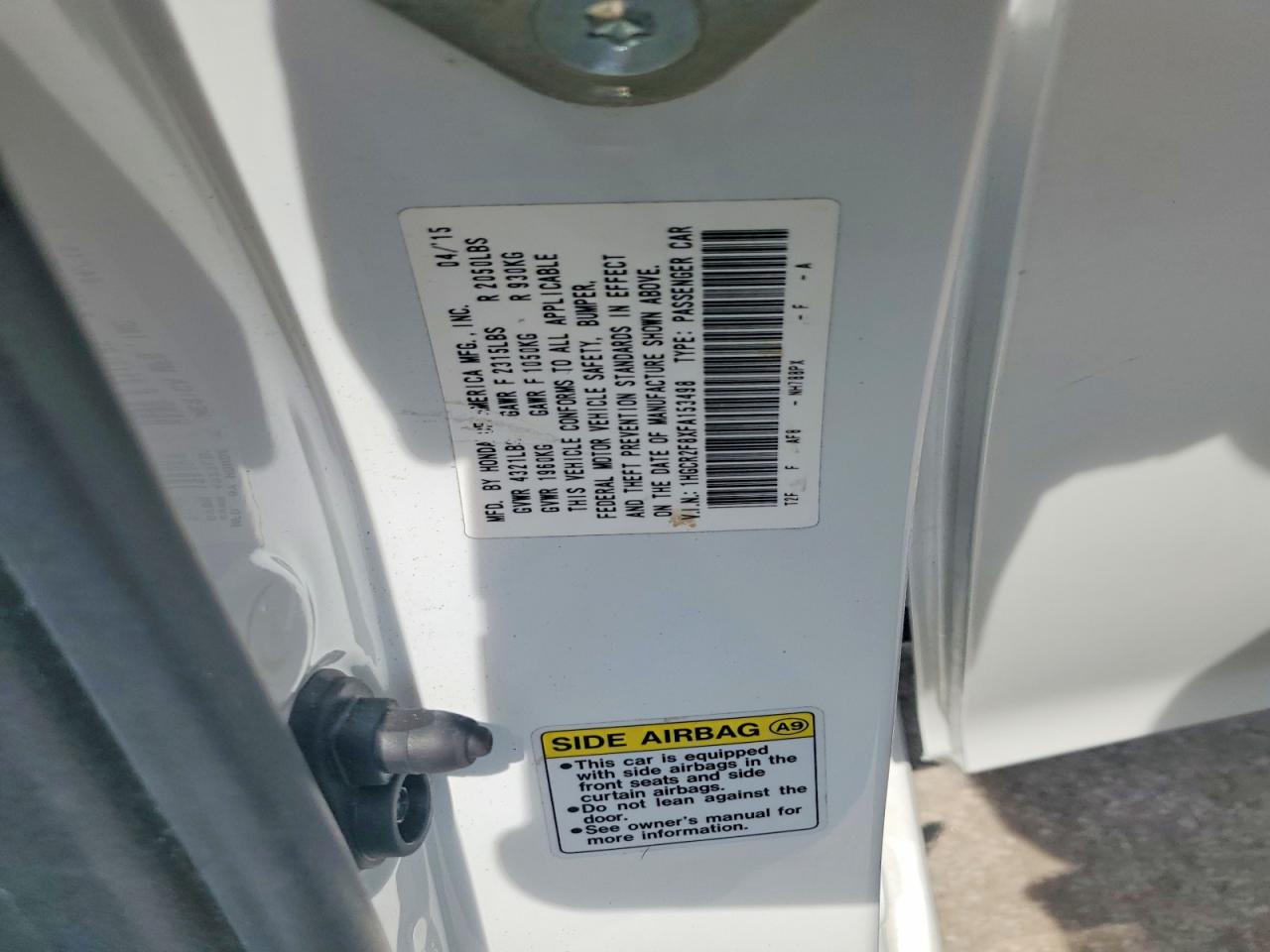 2015 HONDA ACCORD