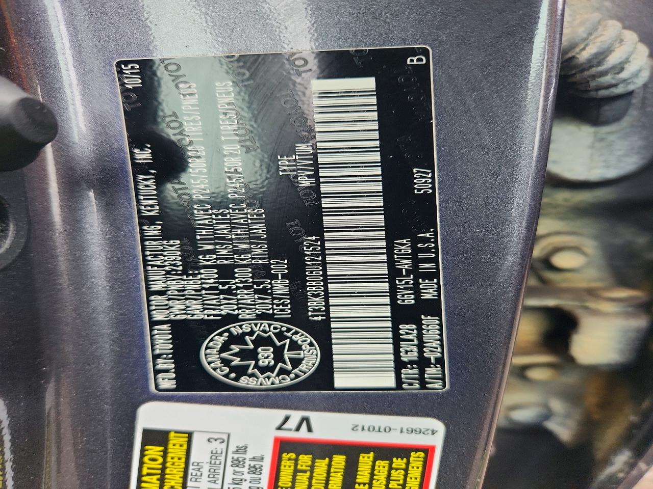 2016 TOYOTA VENZA