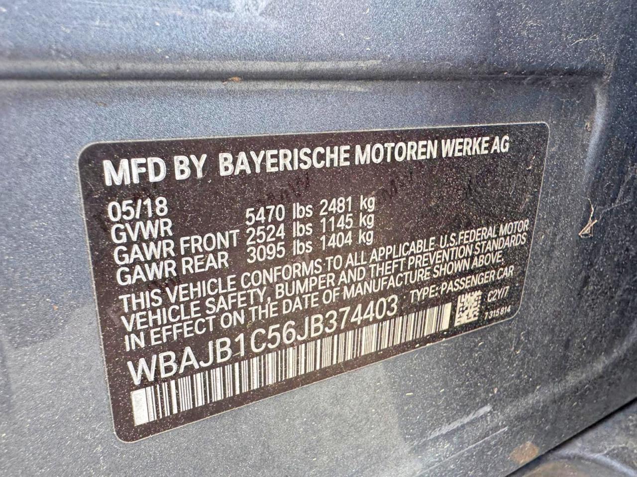2018 BMW 5 SERIES