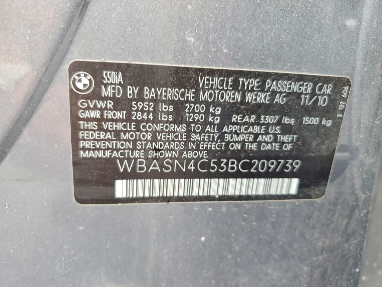 2011 BMW 5 SERIES