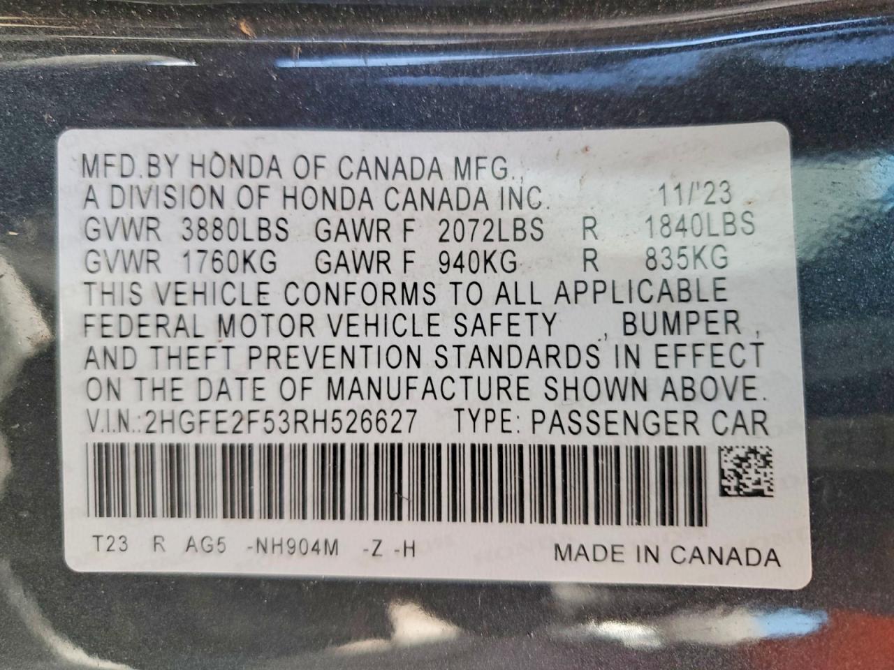 2024 HONDA CIVIC