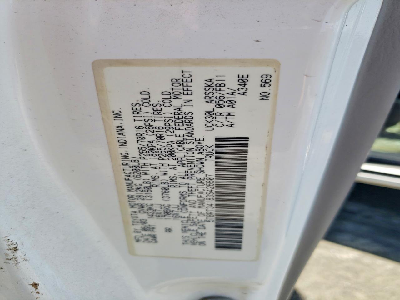 2003 TOYOTA TUNDRA