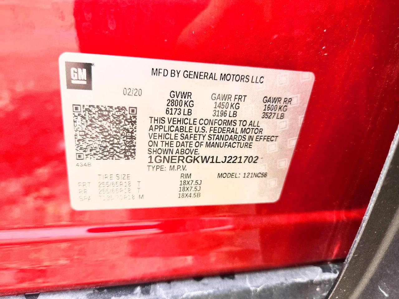 2020 CHEVROLET TRAVERSE