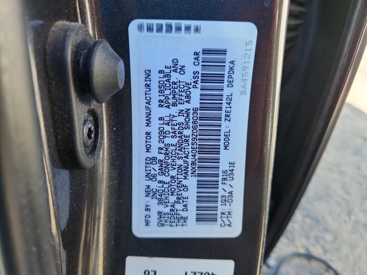 2009 TOYOTA COROLLA