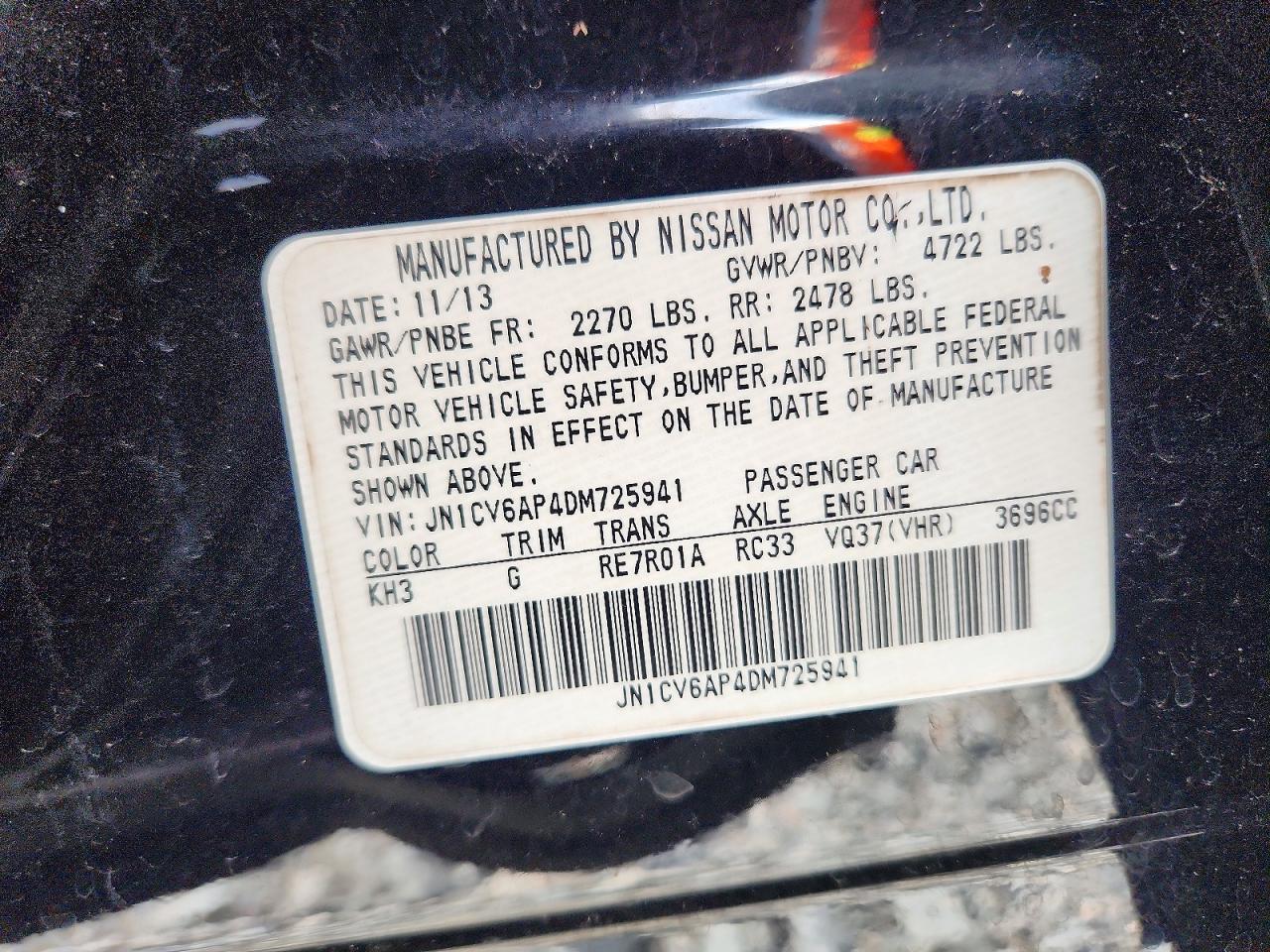 2013 INFINITI G37