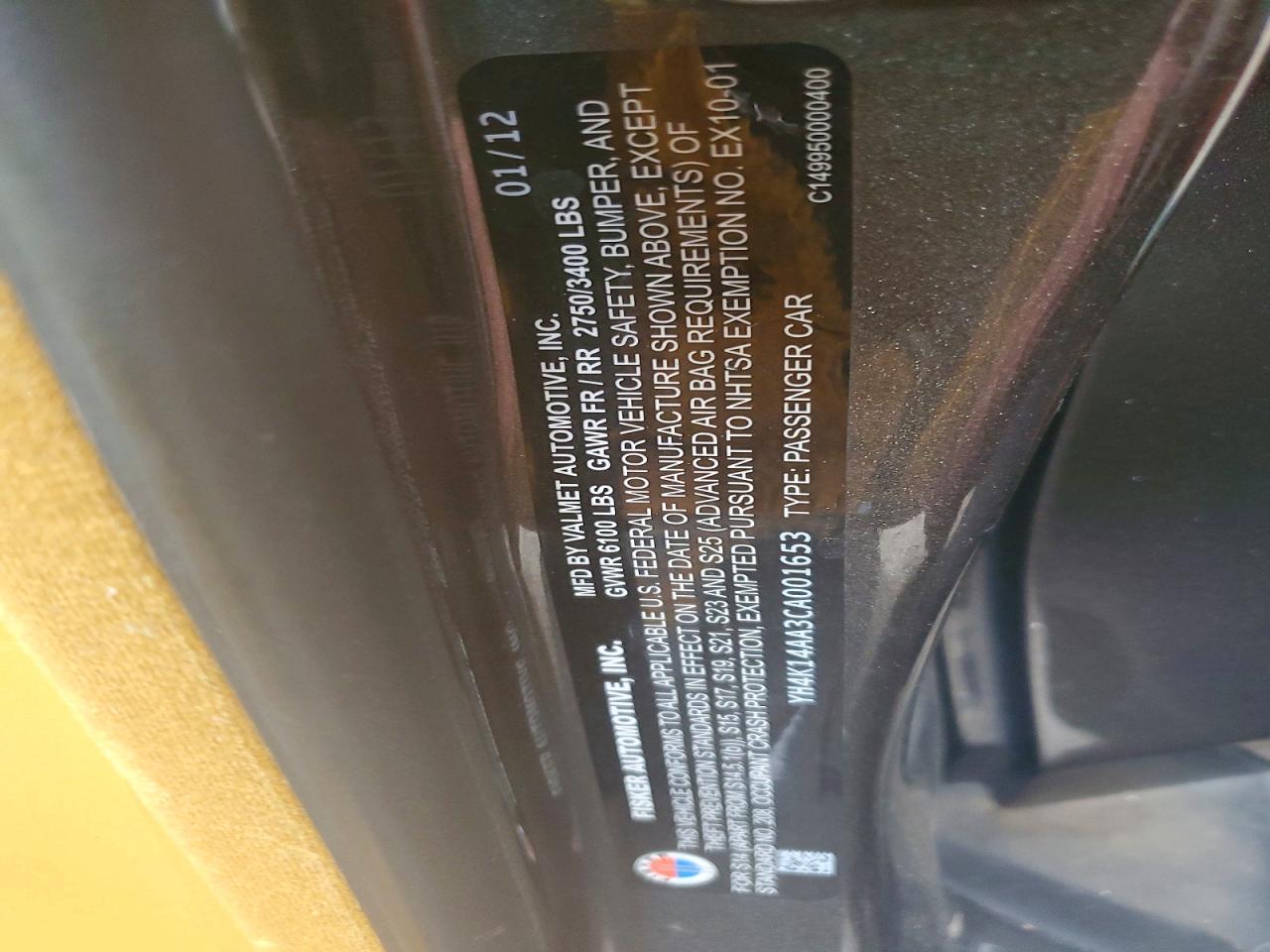 2012 FISKER AUTOMOTIVE KARMA