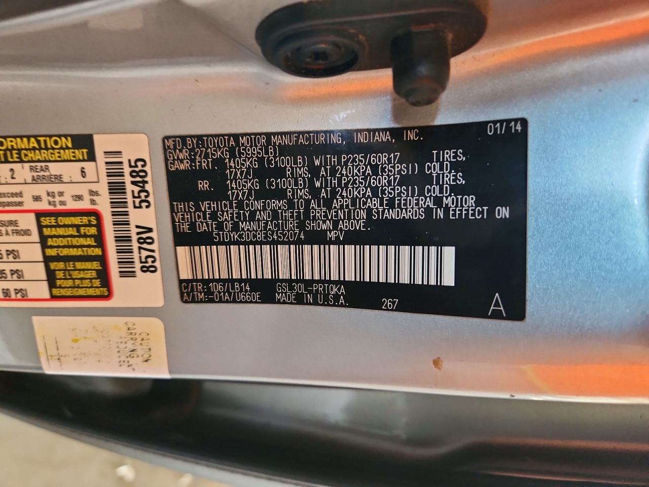 2014 TOYOTA SIENNA