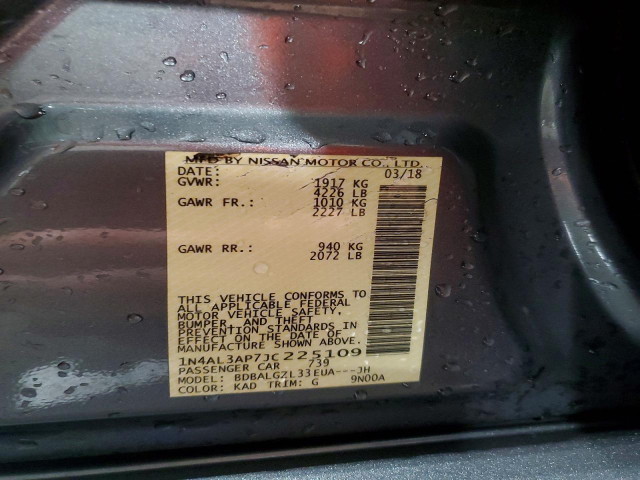 2018 NISSAN ALTIMA