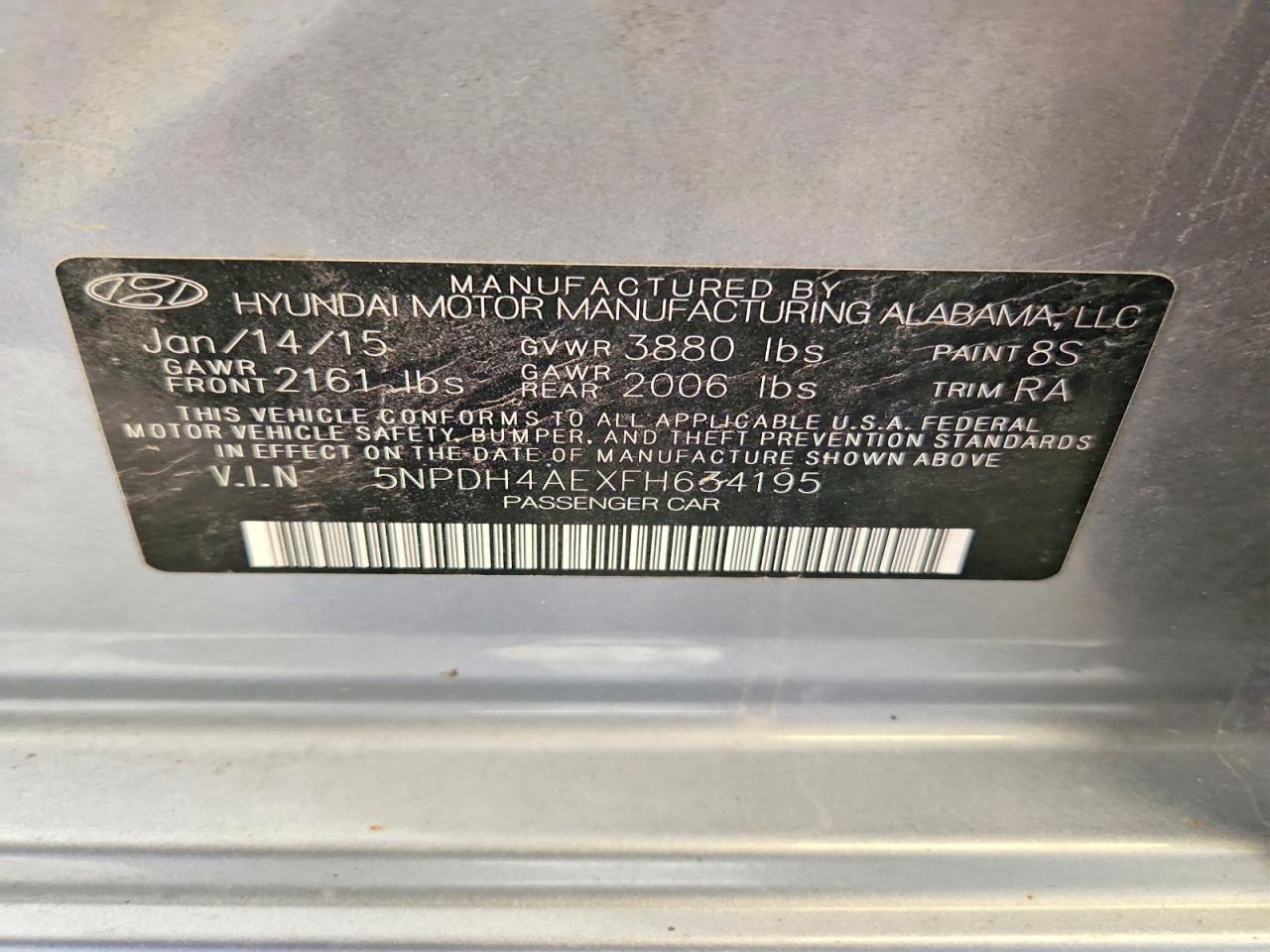 2015 HYUNDAI ELANTRA
