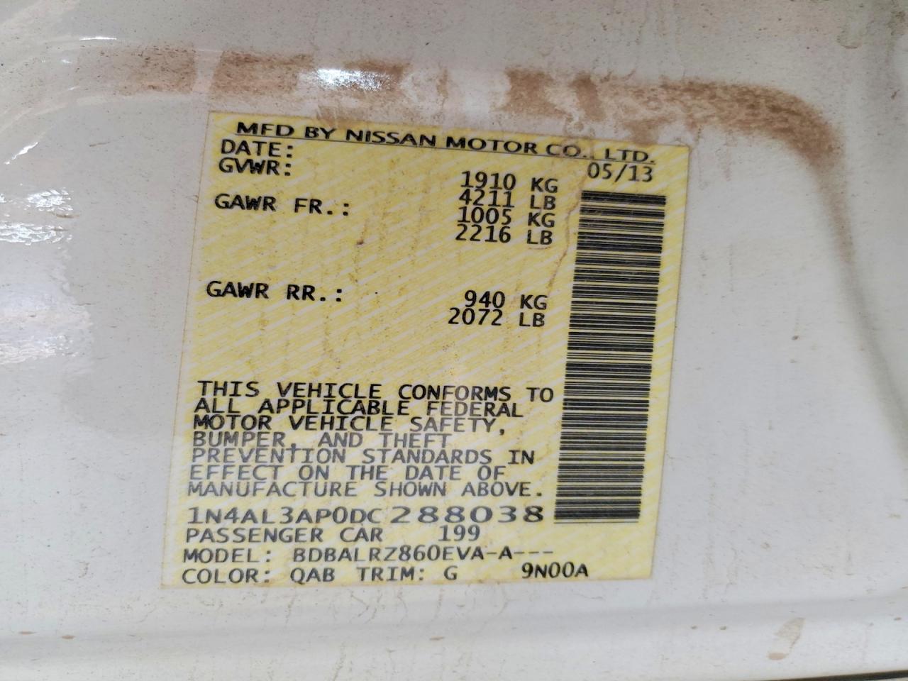 2013 NISSAN ALTIMA