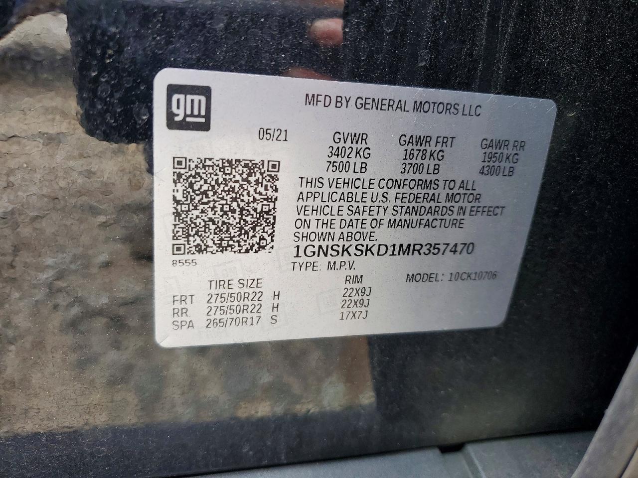 2021 CHEVROLET TAHOE