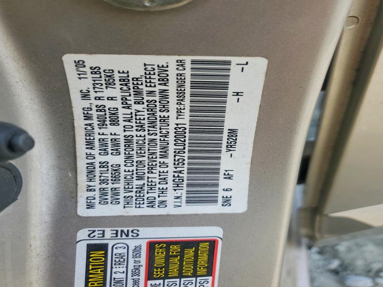 2006 HONDA CIVIC