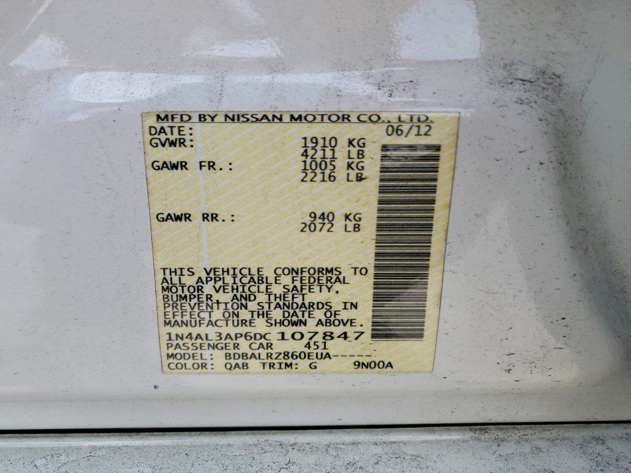 2013 NISSAN ALTIMA