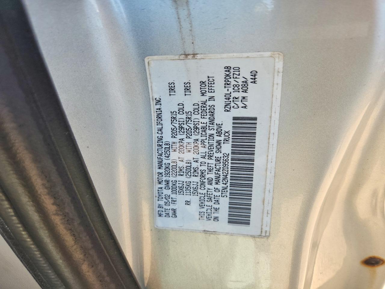 2002 TOYOTA TACOMA
