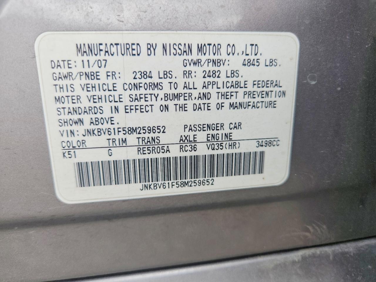 2008 INFINITI G35