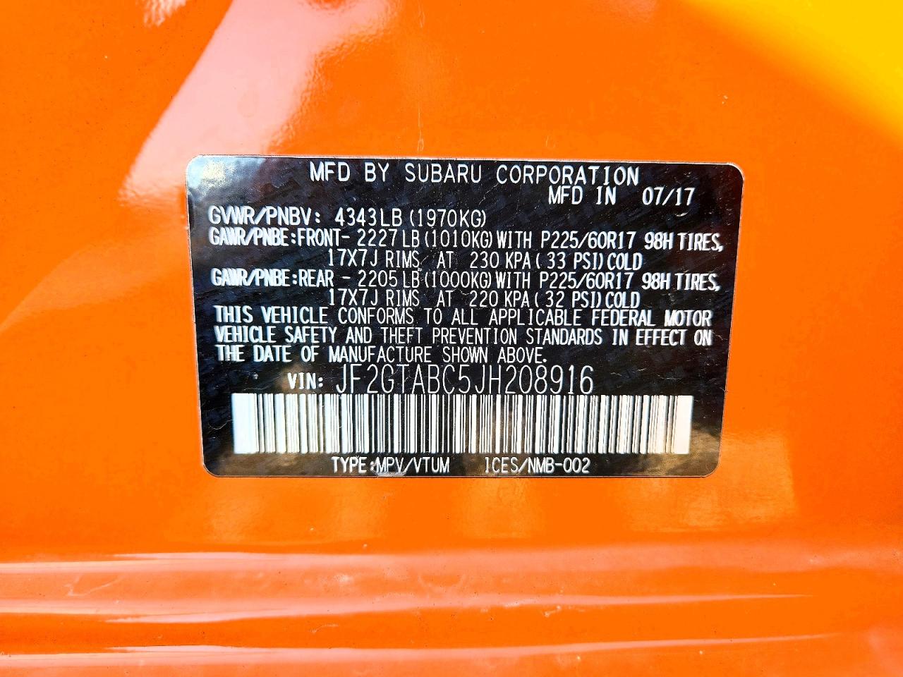 2018 SUBARU CROSSTREK