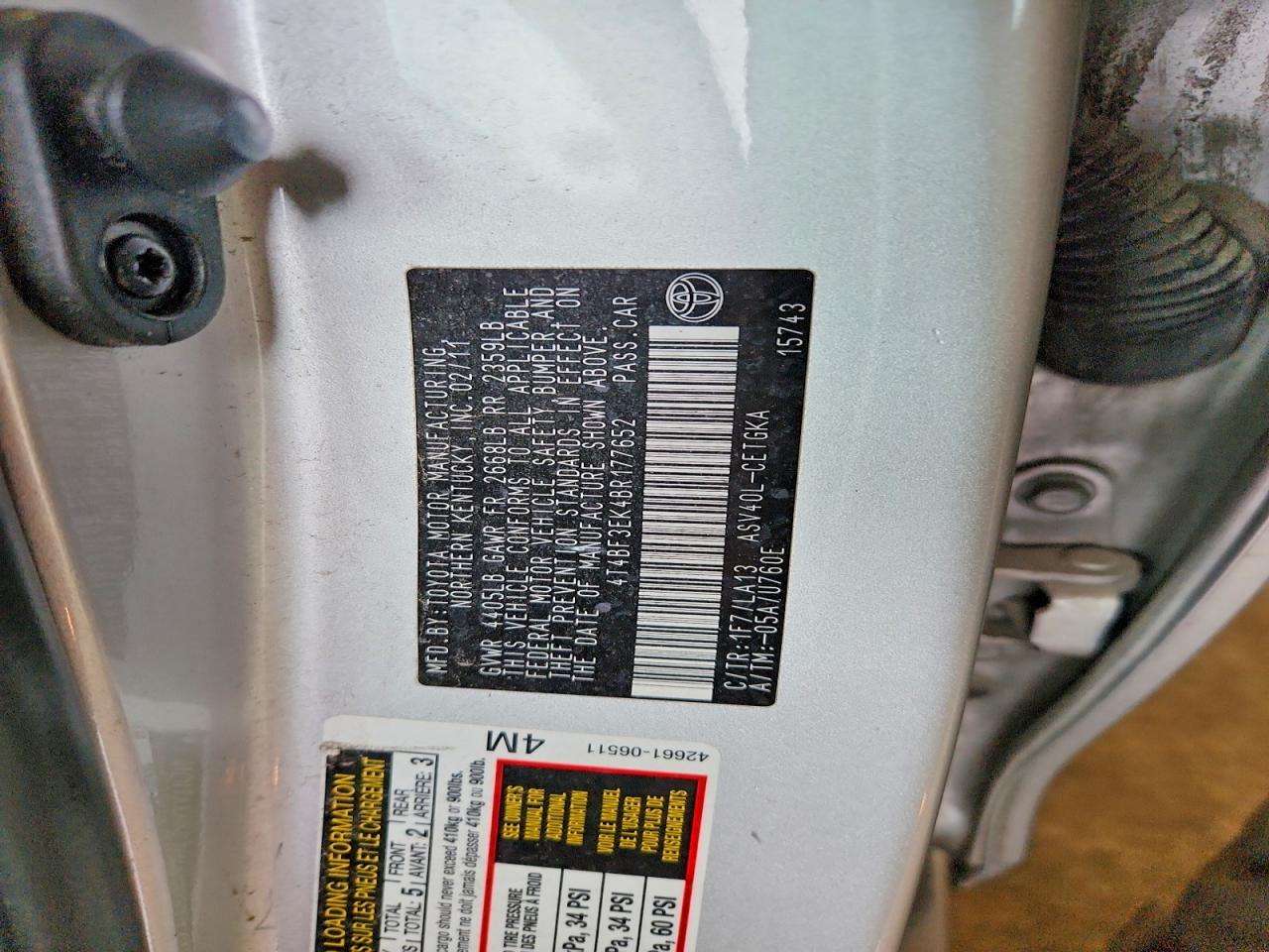 2011 TOYOTA CAMRY